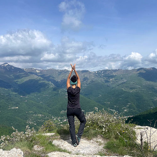 Trekking and Yoga at Monte della Guardia with Pamela Rossignolo. Lunch at Rifugio Pian dell'Arma